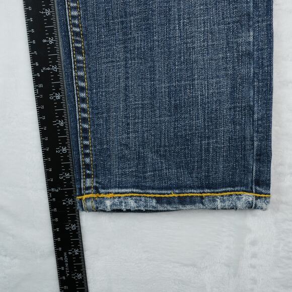 Vigoss Jeans Womens 9 Blue Straight Stretch Denim Mid Rise Contrast Stitch Y2K - Picture 9 of 11